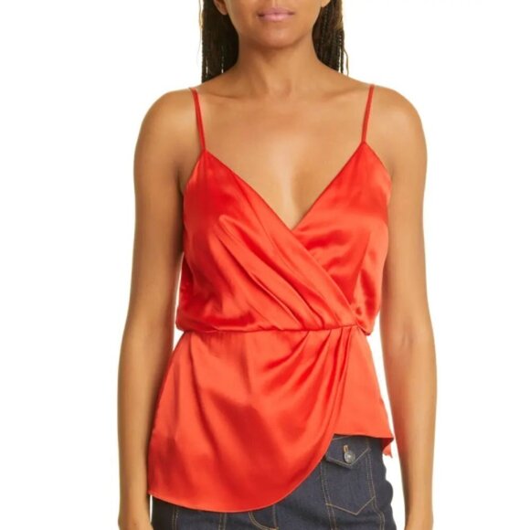 Cinq a Sept 'Mirin' Sleeveless Silk Cami Top, Chili Pepper - Picture 1 of 2